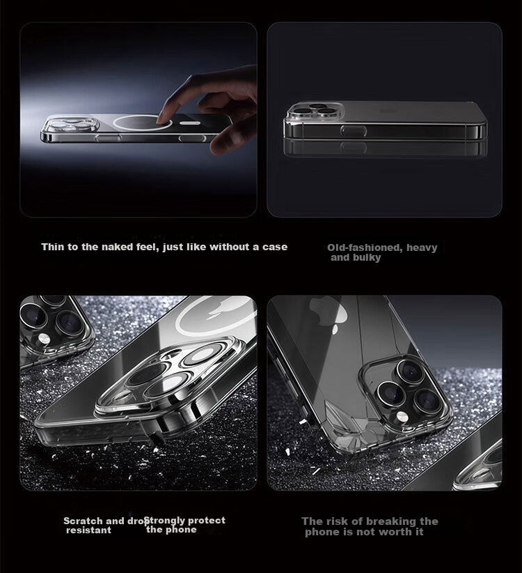 Чехол для Apple iPhone 13 Pro Max, Xuanka, прозрачный, противоударный, с защитой камеры, MagSafe