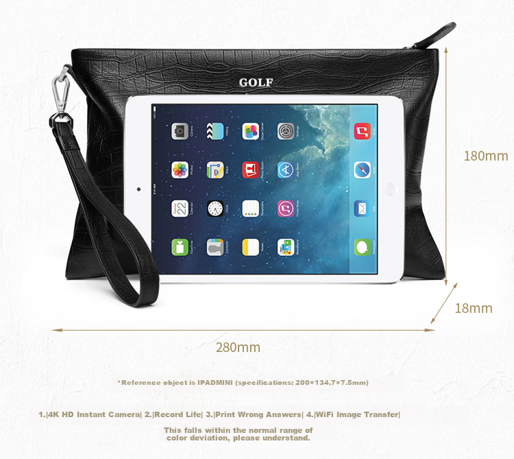 Мужской клатч GOLF из натуральной кожи, с множеством отделений для карт, ручной, с тиснением под крокодила, большой вместимости, подарочный для бойфренда