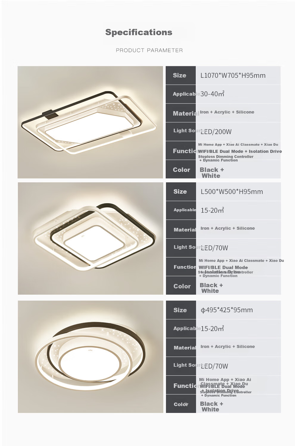 Умная потолочная LED лампа NVC