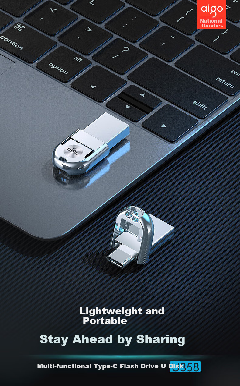USB-флеш-накопитель Aigo U358 Type-C, 256 ГБ, серебристый