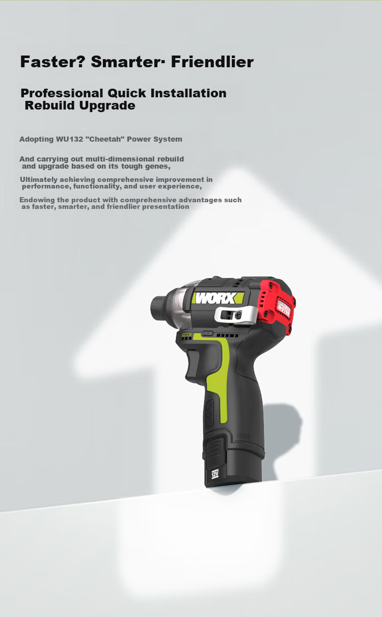 Бесщеточная электрическая отвертка WORX WU132X.2, 12В, 160Нм, 2.5Ач, двойная батарея