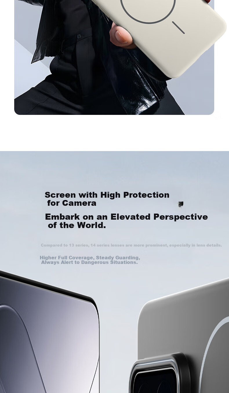 Чехол KEKLLE для Xiaomi 14, магнитный беспроводной, матовый, противоударный, с мягкими краями, полуночный черный