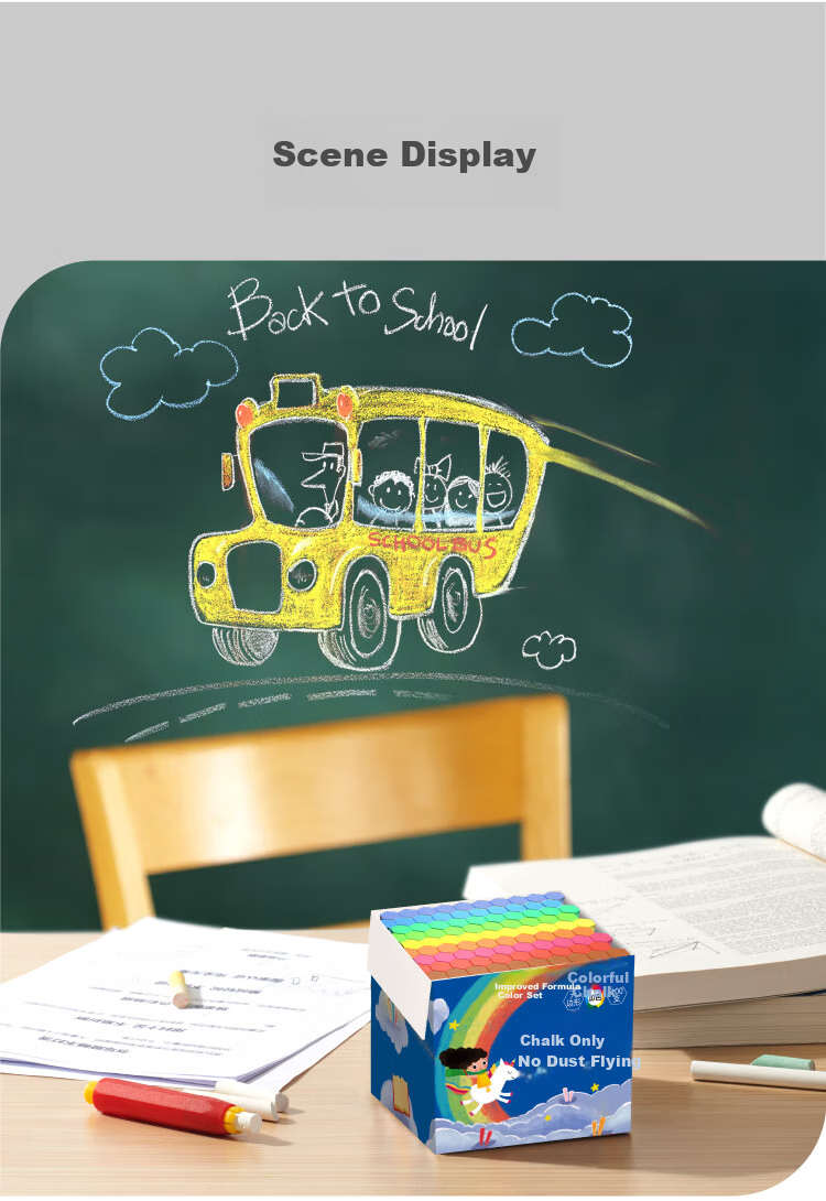 Меловой набор DSB Dishi, шестигранный белый мел, 100 шт./упак., без пыли, для детей, детского сада, рисования, обучения, школьный набор