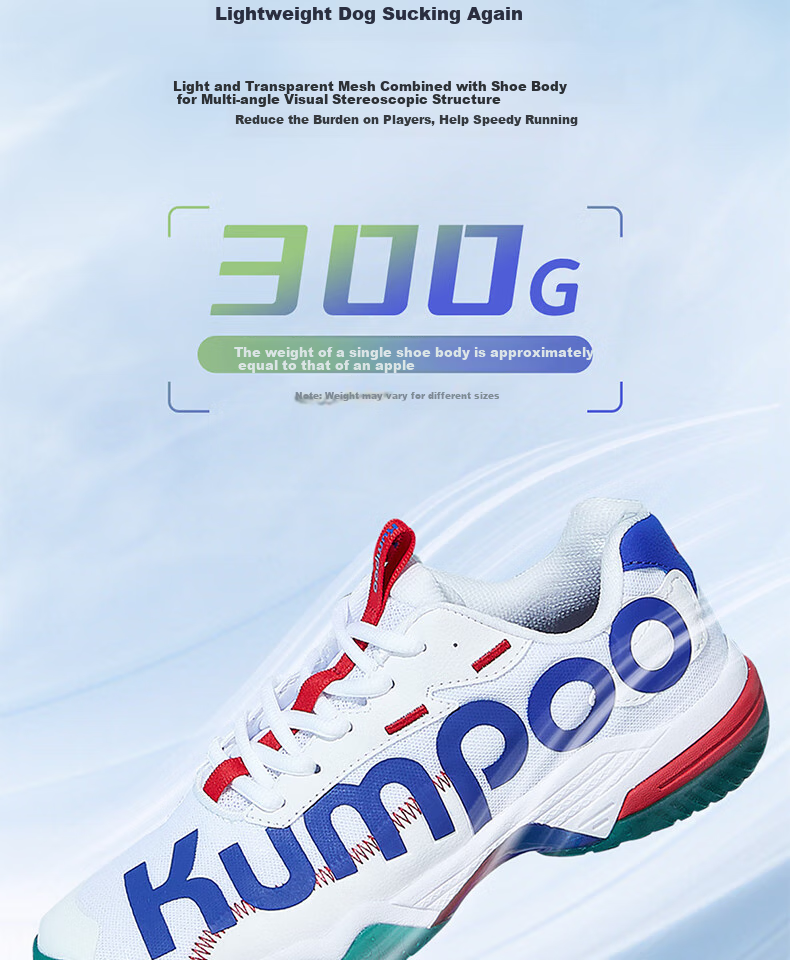 Бадминтонные кроссовки KUMPOO Guanglun D72, унисекс, дышащие, нескользящие, износостойкие, амортизирующие спортивные кроссовки, белые, размер 43