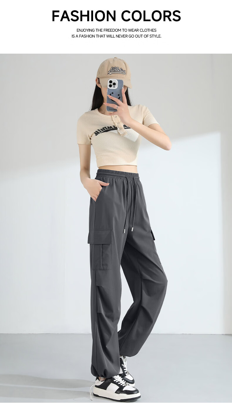 Женские брюки MJ STYLE Cargo Straight-Leg Pants, летние модные спортивные брюки с высокой талией, универсальные брюки
