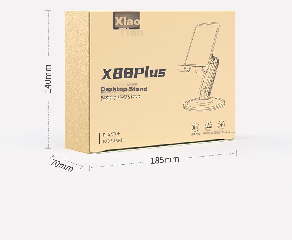 Складная подставка для планшета Xiaotian X88Plus, настольная, из углеродистой стали и пластика, с вращением на 360 градусов