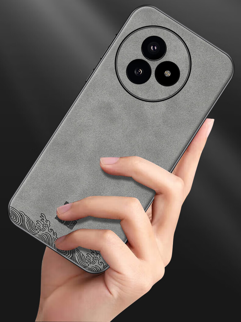 Чехол для телефона SHIYONG для Xiaomi Redmi K80 Pro, защита от падения, ультратонкий, противоударный, роскошный, из кожи ягненка, простой китайский стиль, унисекс, серый