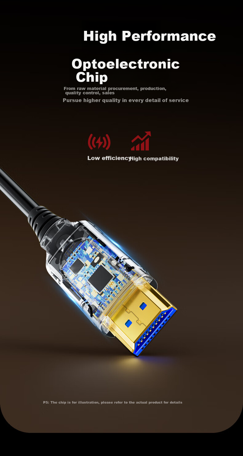 BIAZE Fiber Optic HDMI Cable Version 2.1, 30 Meters, 8K60Hz, High-End Video Cable for Computer, TV, Home Theater, 3D Projector, Monitor Connection Cable