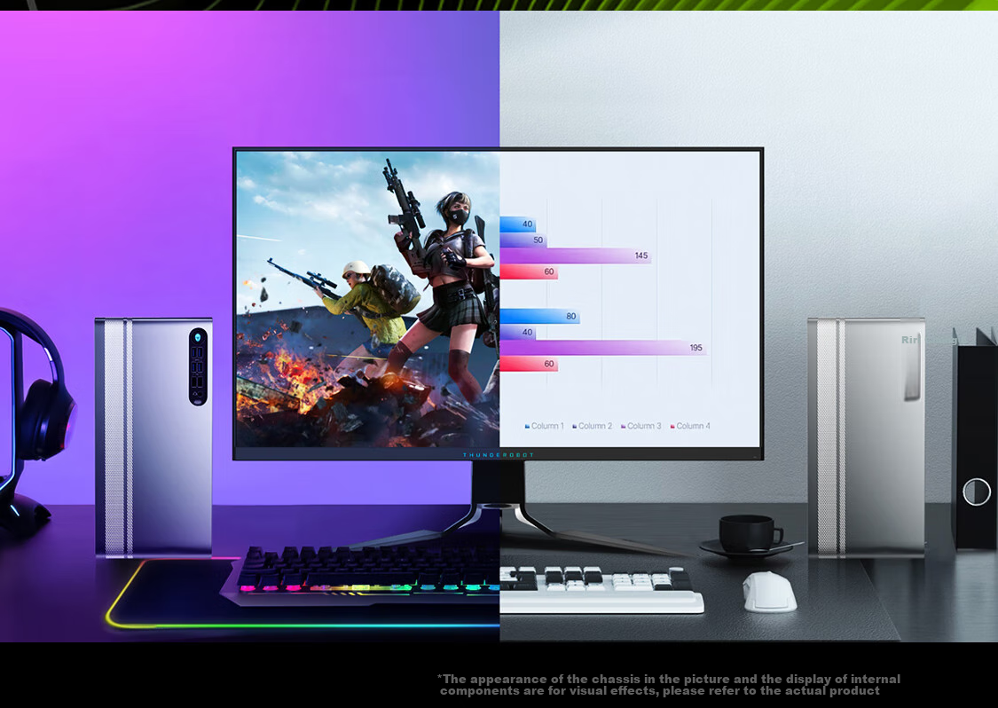 Игровой компьютер ThundeRobot Black Knight Hunter Blade, Intel Core i7-13650HX, 16 ГБ DDR5, 1 ТБ SSD, RTX 4060, Windows 11 Home