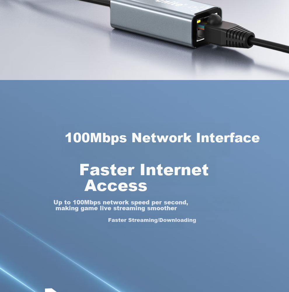 Переходник ULT-unite Lightning на RJ45 Ethernet, 100 Мбит/с, с портом зарядки, 0.5 м