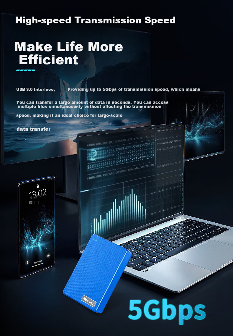 Внешний жесткий диск Newsmy Qingfeng Plus, 1 ТБ, портативный, USB 3.0, 2.5 дюйма, розовый
