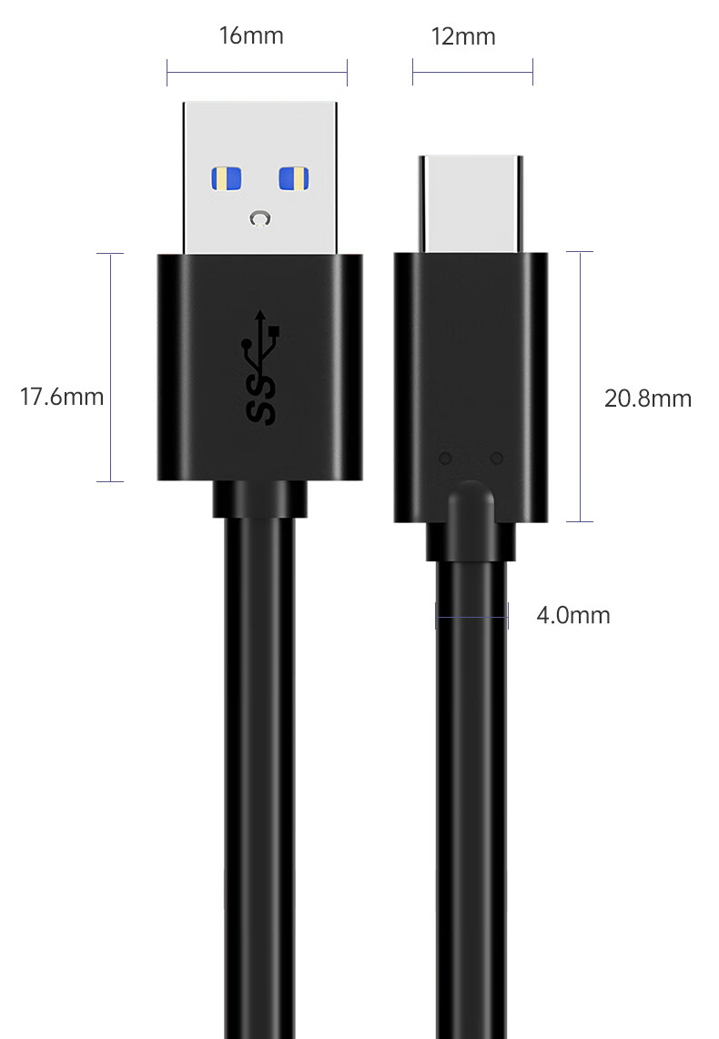 Кабель USB 3.0 ULT-unite Type-C, 1 метр, черный, для быстрой зарядки и передачи данных 5 Гбит/с