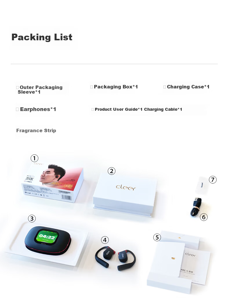 Беспроводные наушники Cleer ARC5 Sound Arc Open-Ear AI Smart Bluetooth, водонепроницаемые, защита от пота, цвет кремовый абрикос