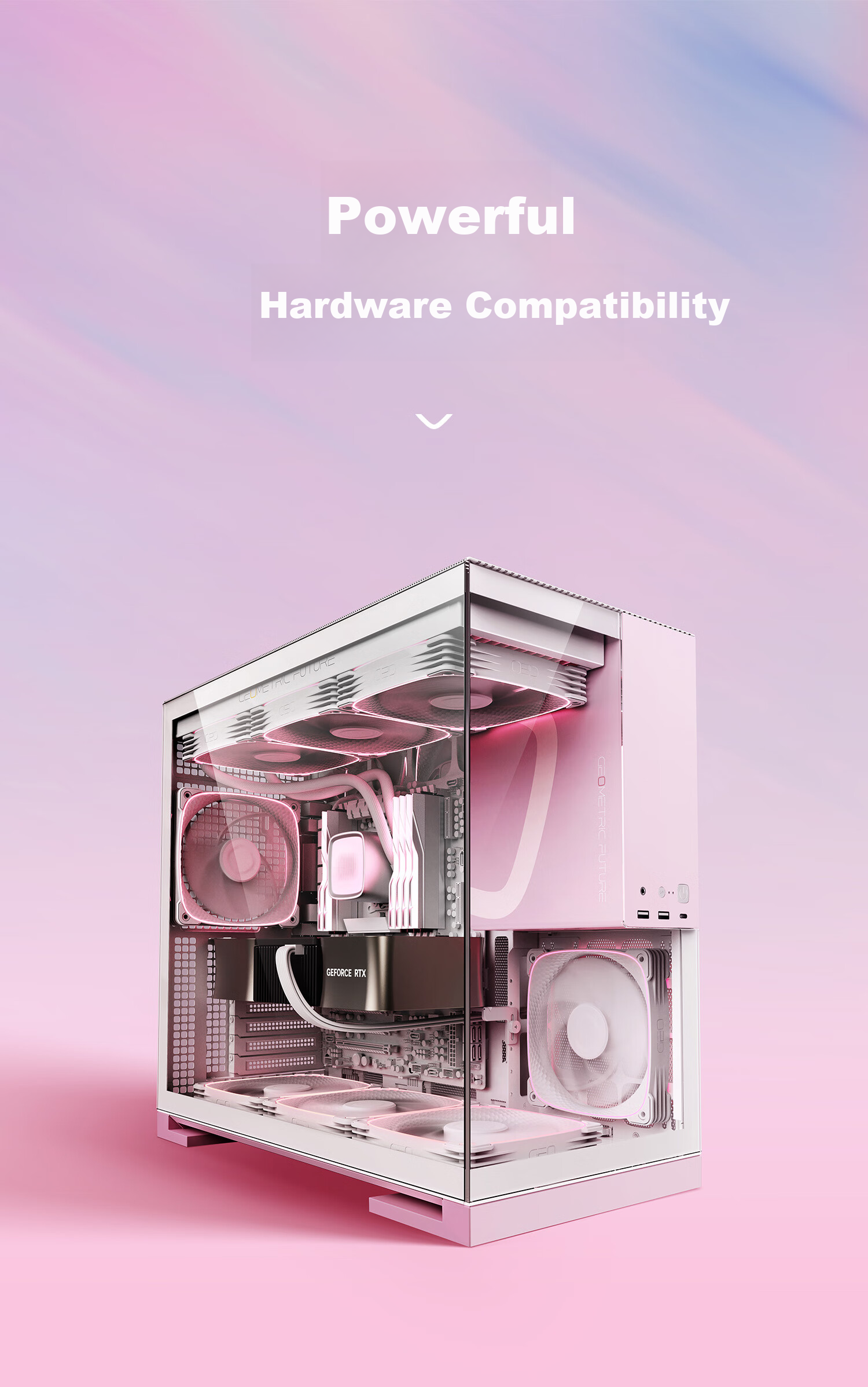 Корпус GeometricFuture Model5 Wukong Pink Limited Edition для компьютера, Розовый