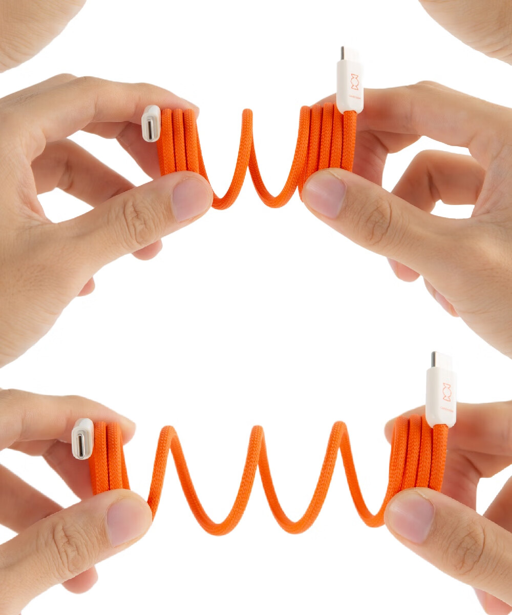 Кабель CANDYSIGN MagTie Full Magnetic Cable Tie 100W USB C-C Оранжевый 1.5м для зарядки Apple iPhone, Кабель данных 5A Быстрая зарядка Кабель для ноутбука