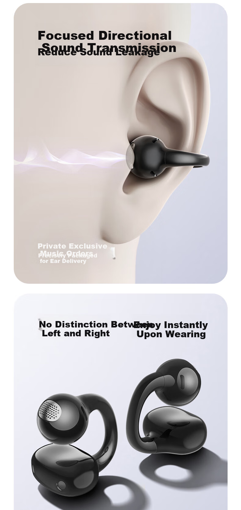 Наушники EDIFIER Comfo Clip QQ, беспроводные, с зажимом на ухо, с функцией перевода, Bluetooth 5.4, серые