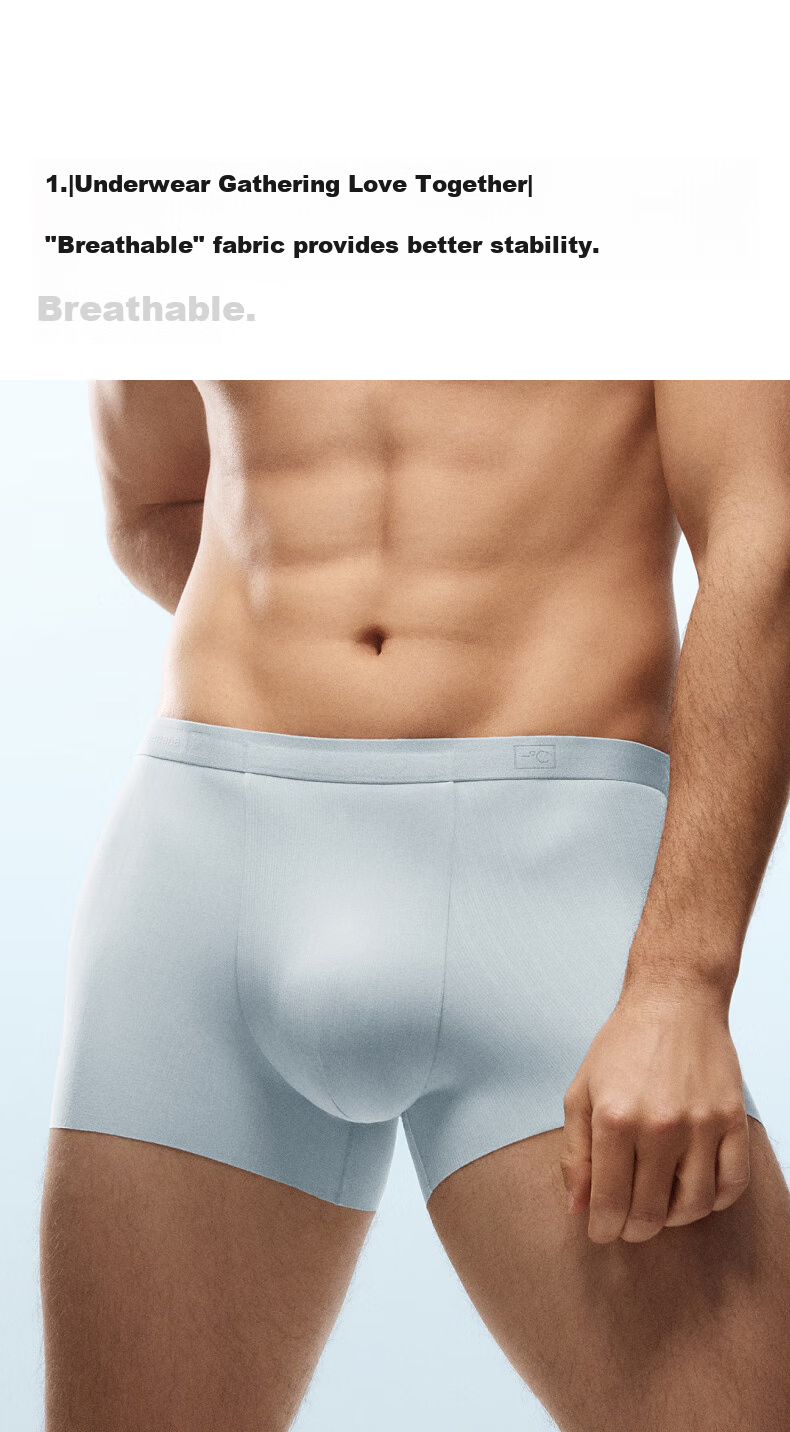 Мужские боксеры Bananain Cool Air Ice Silk, антибактериальные, дышащие, бесшовные, тонкие, 3 пары