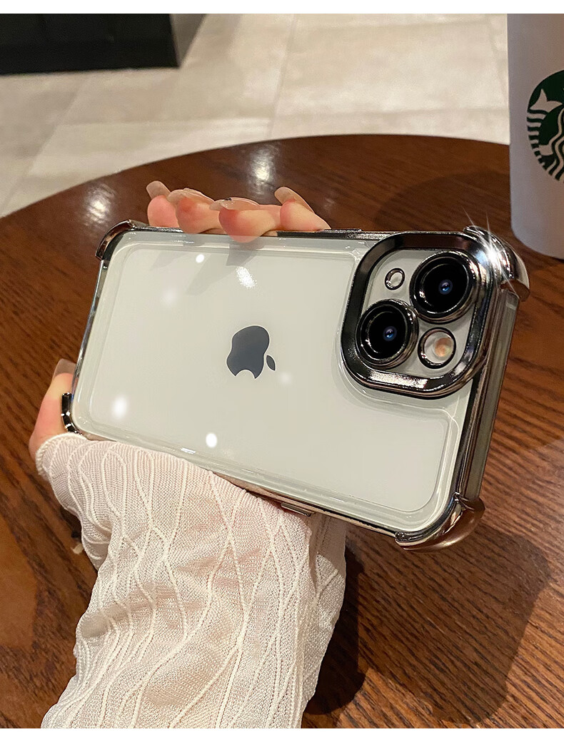 Чехол для iPhone 15 Mengxiangkejia, прозрачный, с полной защитой камеры, ультратонкий, противоударный, пылезащитный, антиотпечатки, простой дизайн для мужчин и женщин, титановый серый