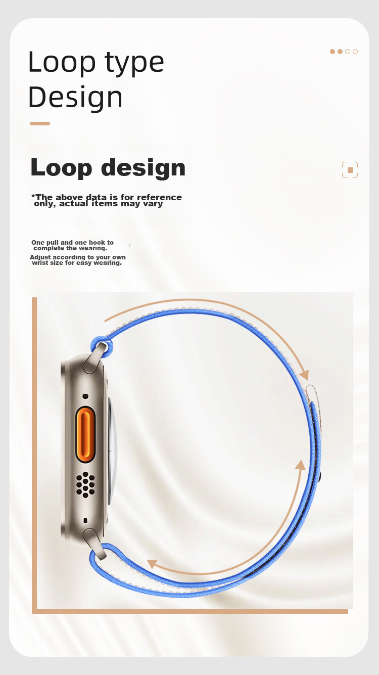 Ремешок MSSM Nylon Trail Loop для Apple Watch S11, Синий с серым
