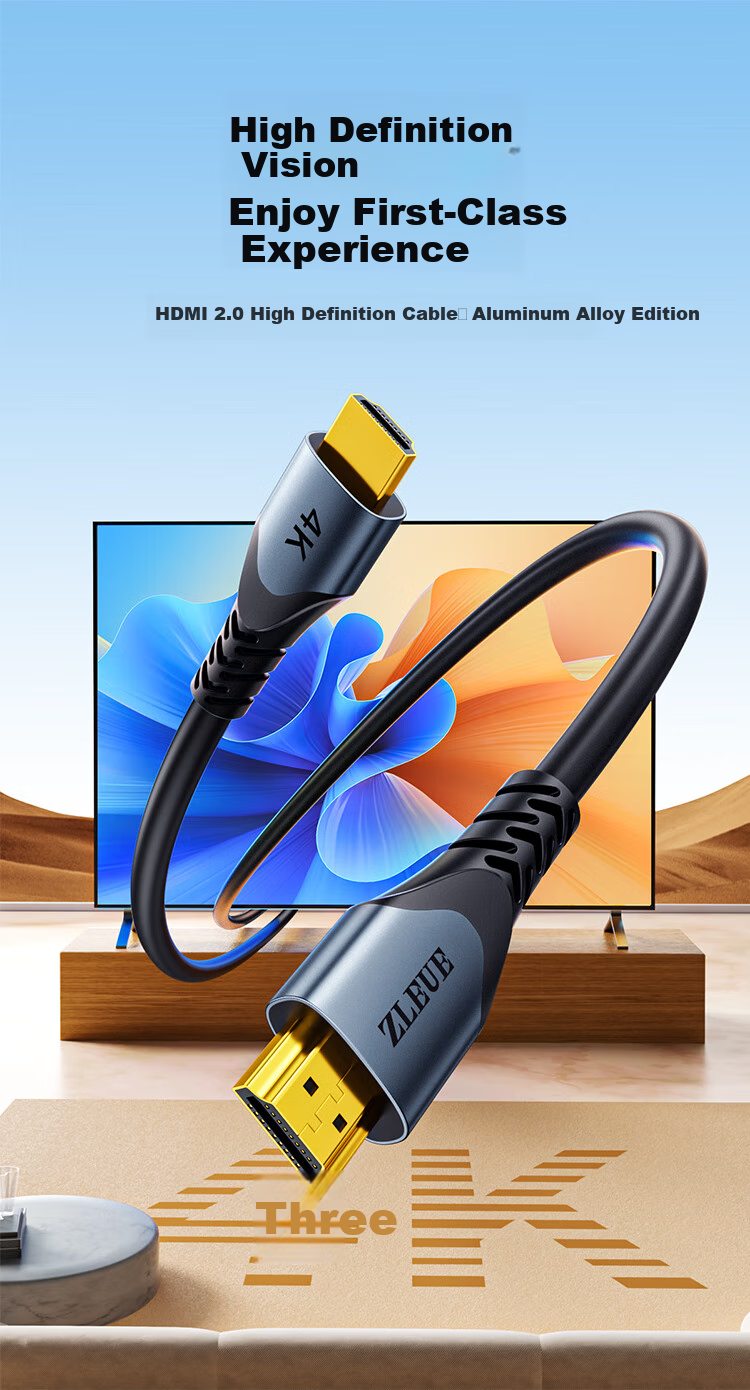 Кабель HDMI ZLEEE версии 2.0, 4K, 3D, 1.5 метра, H101D, для ноутбука, ТВ, проектора, монитора
