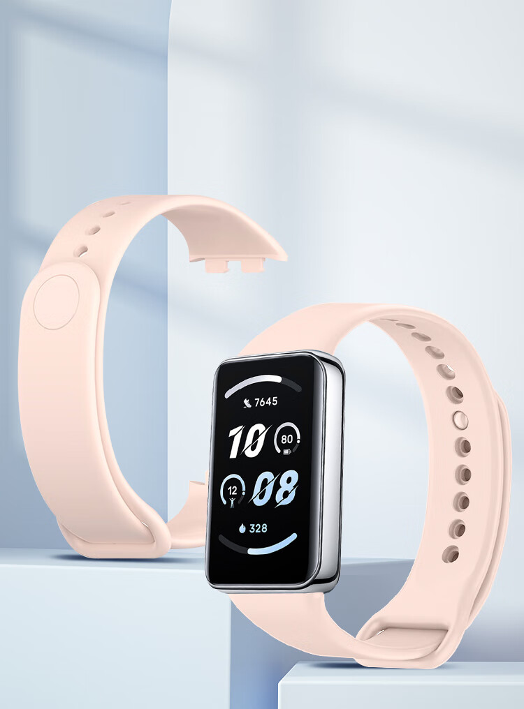 Ремешок Freeson для Honor Band 9/10, спортивный, водонепроницаемый, из жидкого силикона, светло-розовый