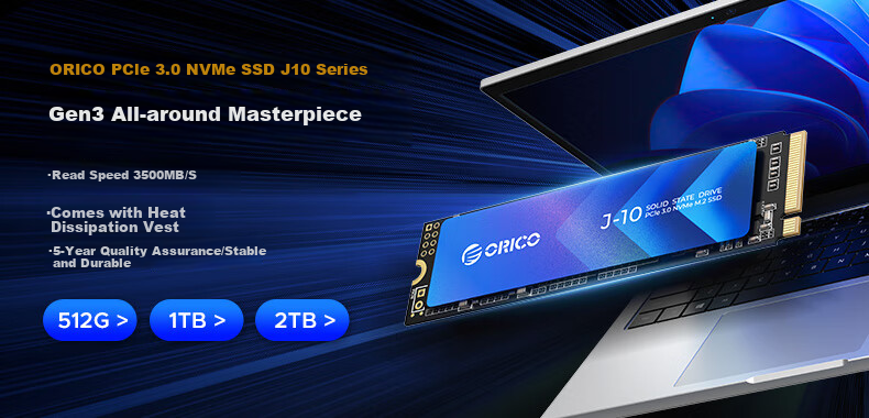Внешний корпус ORICO M.2 NVMe SSD 10Gbps Type-C, алюминиевый, M2PJ