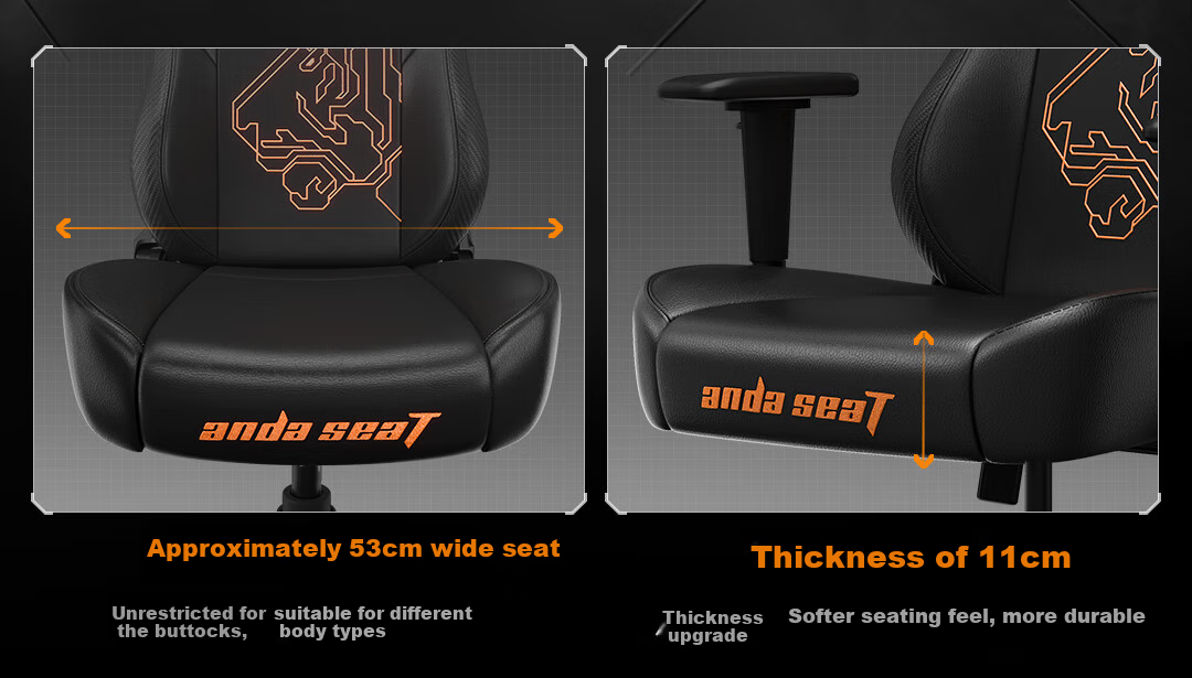 Игровое кресло AndaseaT, компьютерное кресло, эргономичное офисное кресло, трон Бога Войны, кресло с тигриной головой, черное (версия с подставкой для ног)