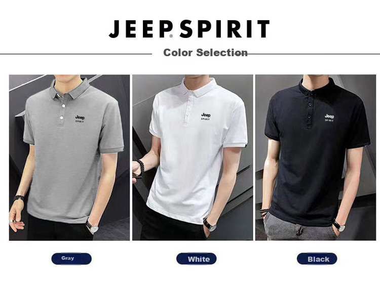 Мужская футболка JEEP SPIRIT, летняя, короткий рукав, поло, повседневная, белая, 3XL