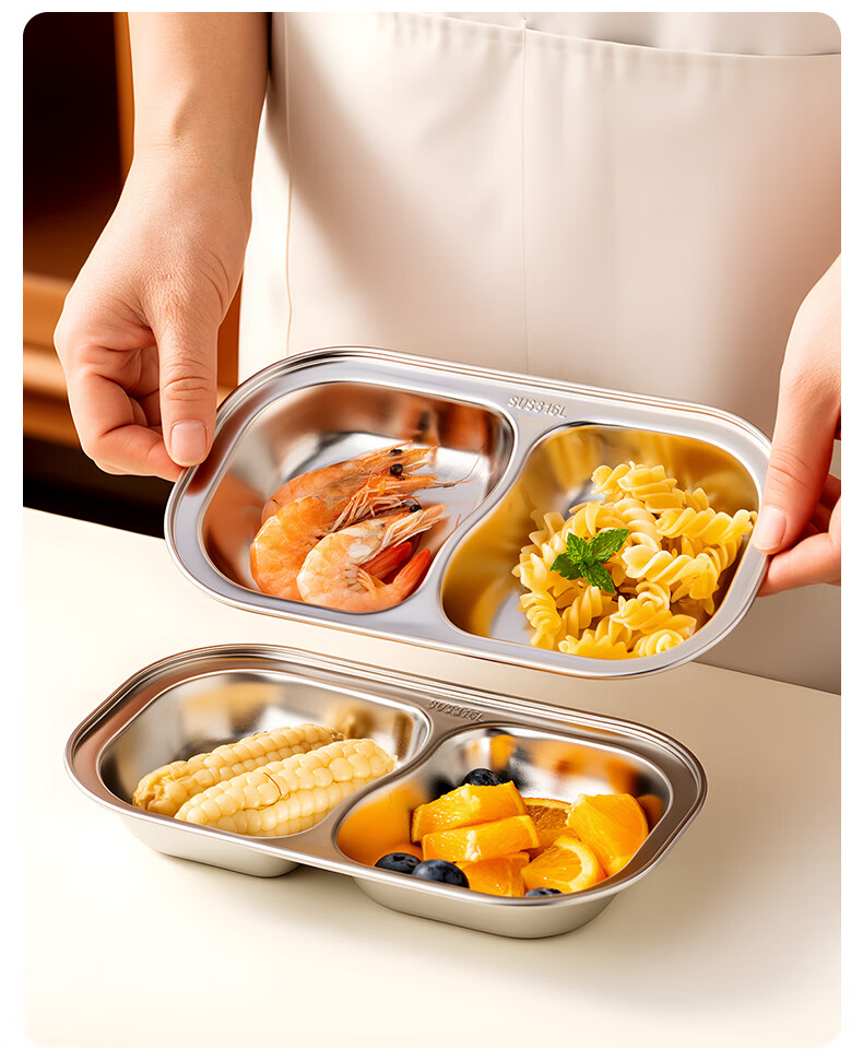 Тарелка Onlycook с разделителями, детская, из нержавеющей стали, 2 отсека, 316L, единорог