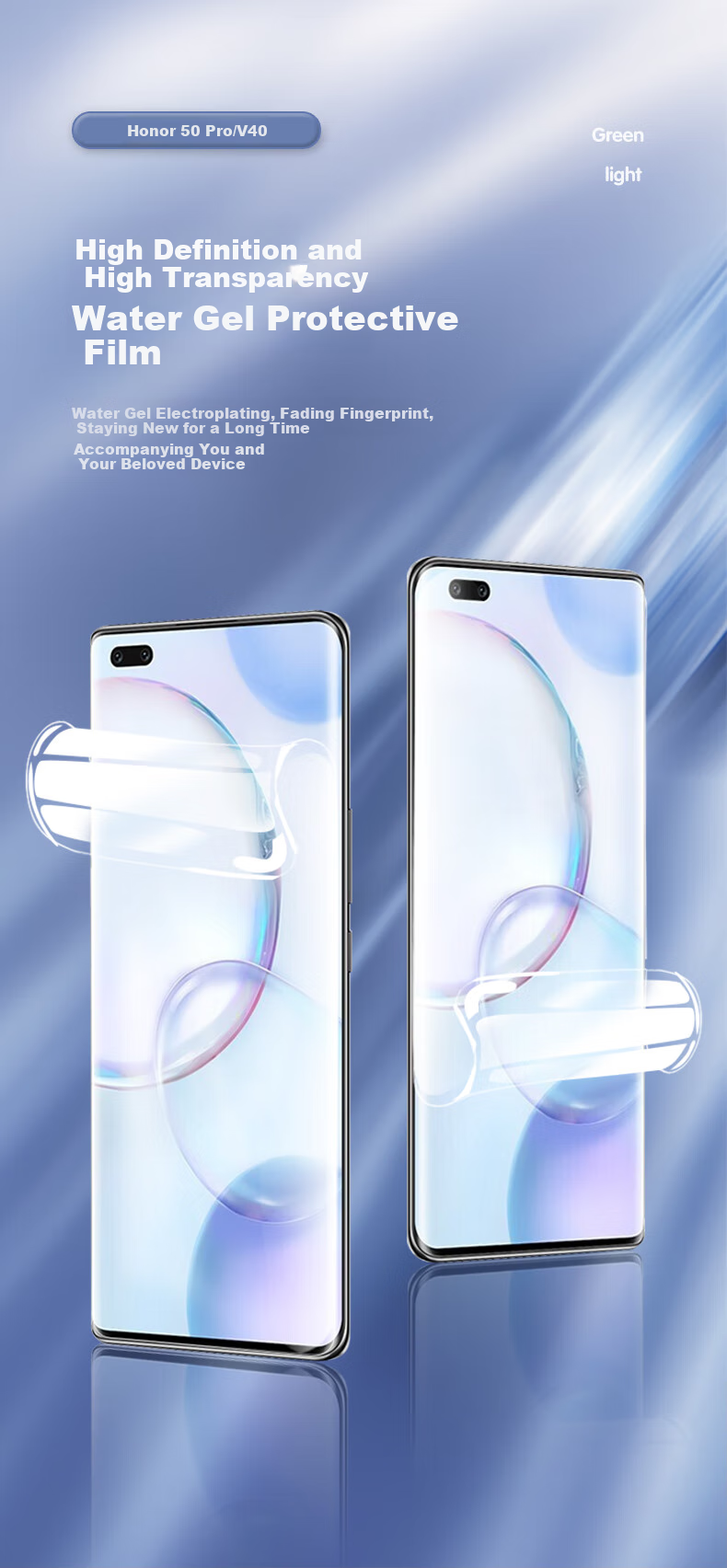 Защитная гидрогелевая пленка Smorss для Honor 50 Pro/V40 Huawei Nova 8 Pro/9 Pro, полноэкранное покрытие, противоударная, прозрачная, 2 шт.