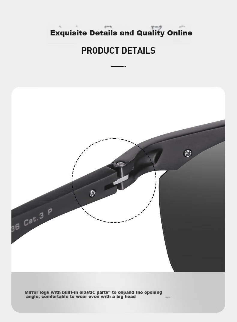 HELEN KELLER Polarized Sunglasses for Men, Driving Glasses, Aluminum-Magnesium Sports Sunglasses, Cycling Goggles HK626P06