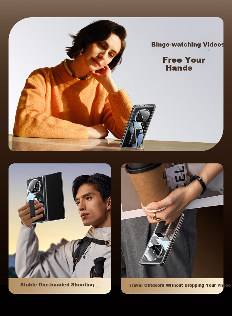Чехол для Huawei Mate X6 Tianjue, защитный, противоударный, прозрачный, из натуральной кожи, ультратонкий, с магнитом