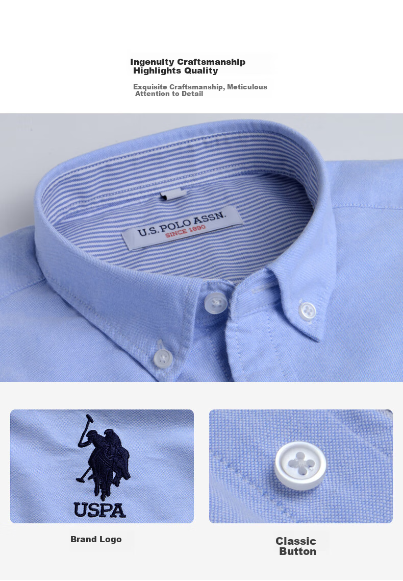 Мужская рубашка U.S. POLO ASSN., летняя деловая повседневная, универсальная хлопковая рубашка, верхняя одежда для мужчин, подарок на День отца, белая, размер L