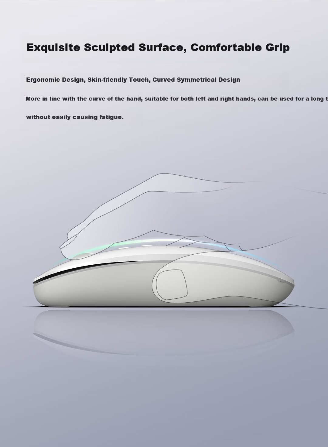 Беспроводная Bluetooth-мышь Xingji X3 Tencent Hanyuan с AI-голосовым вводом, тихая, портативная, перезаряжаемая, цвет "Обсидиановый черный"