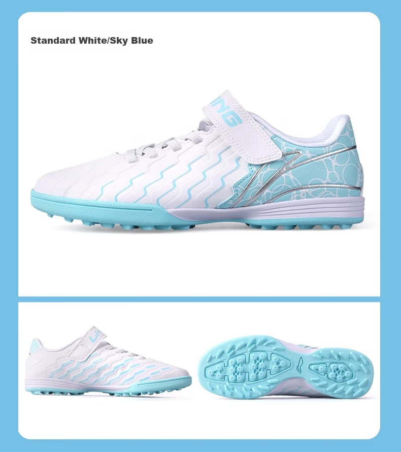 Детские футбольные бутсы Li-Ning, шиповки TF для старших детей и подростков, для начальной и средней школы, для мальчиков и девочек 6-12 лет, профессиональные дышащие бутсы, зеленые, размер 31