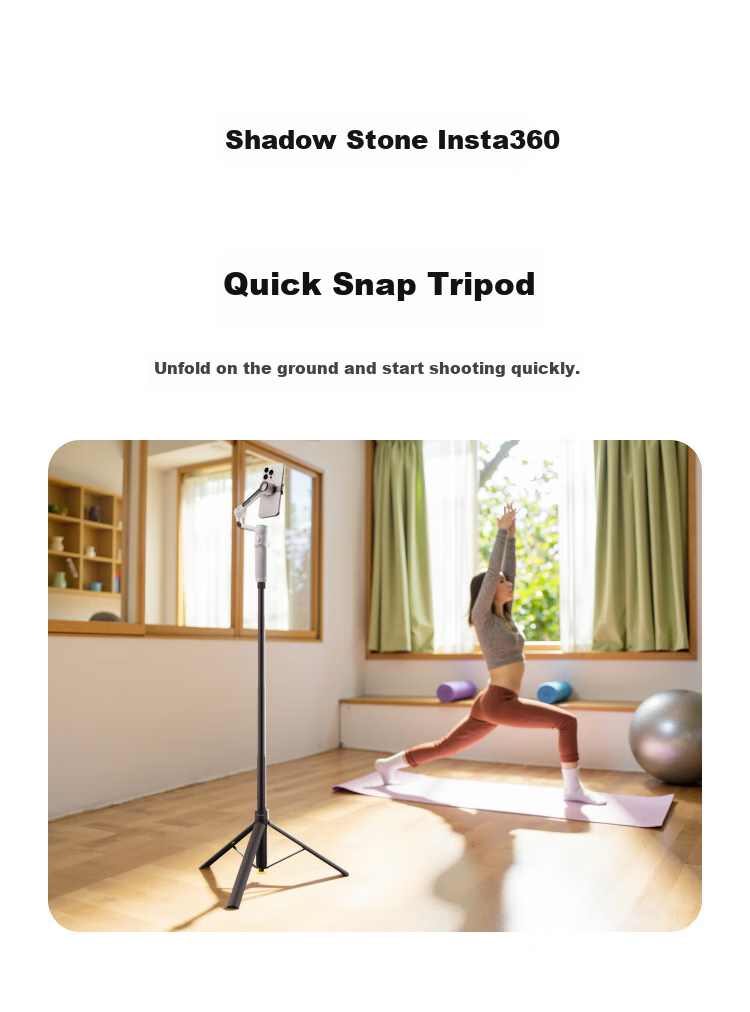 Штатив Insta360 Quick Tripod для камер Insta360 Flow 2 Pro / X Series / Ace Series, алюминиевый сплав, черный