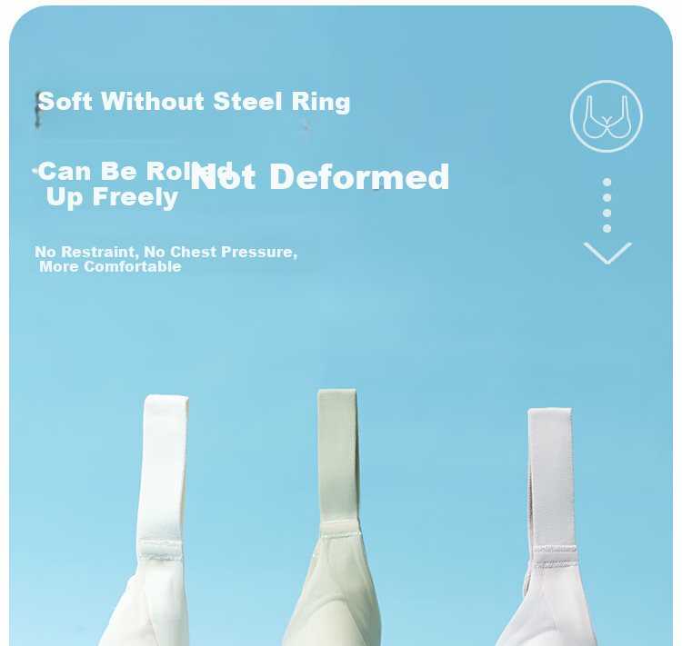 Женский бюстгальтер MiiOW, модель Soft Support Bra, размер L, цвет шампань. Бесшовный, с поддержкой, из дышащего материала "холодный лед" шелк. Обеспечивает подъем и Push-Up эффект.