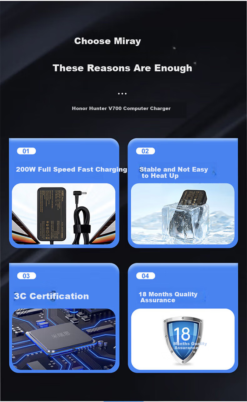 Адаптер питания mryc для ноутбука Huawei Honor Hunter V700, 200W, 20V 10A, 4.5*3.0 мм