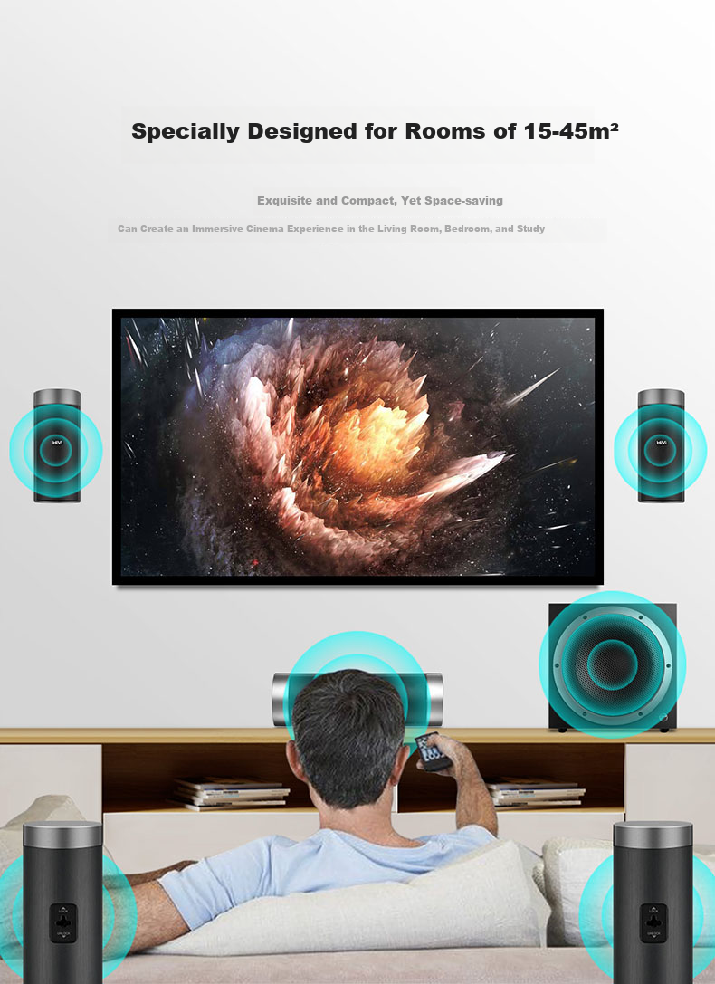 HiVi M5103-8HT 5.1 Домашний кинотеатр, саундбар, настенные колонки, напольные колонки, аудиосистема для гостиной
