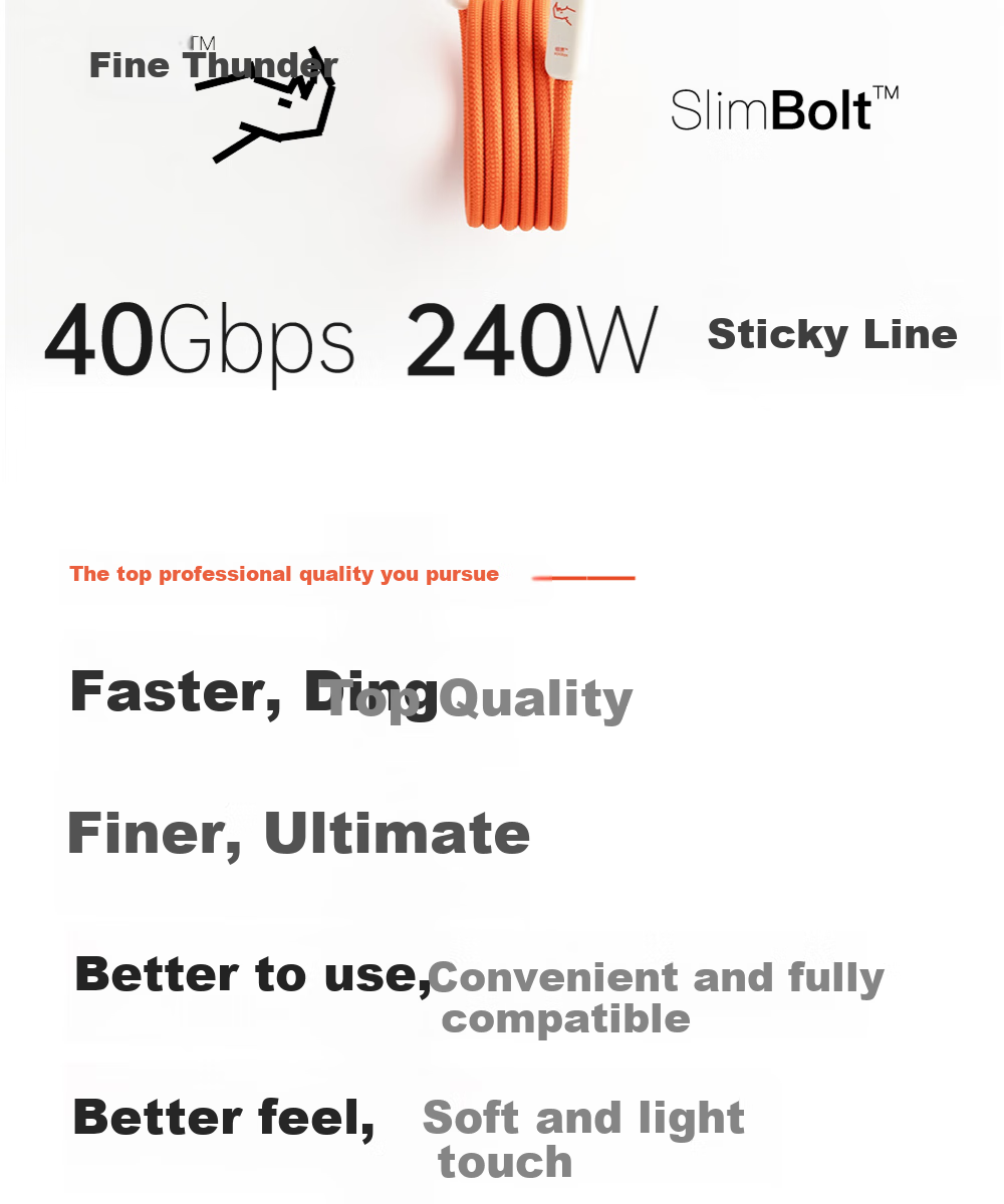 Кабель CANDYSIGN Candy Factory Thunderbolt 4 USB4 Type-C 240W 0.8м Античный синий