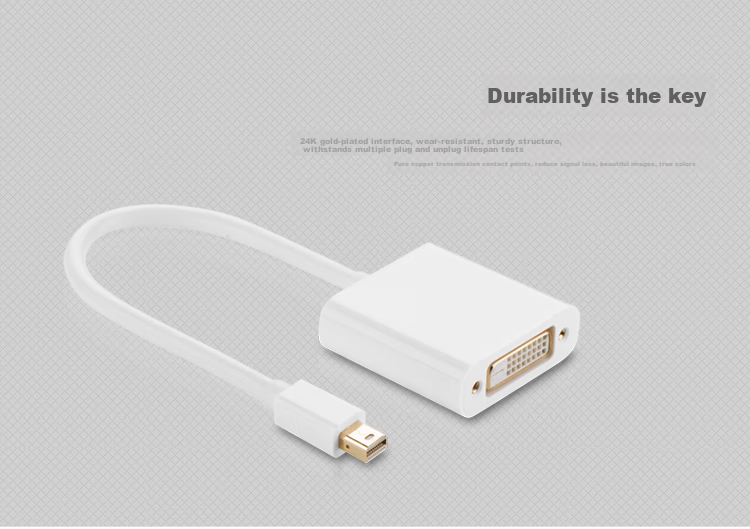 UGREEN Mini DP to DVI конвертер кабель, Mini DP Thunderbolt 2 адаптер, совместимый с Apple Surface ноутбуками для подключения проекторов и мониторов