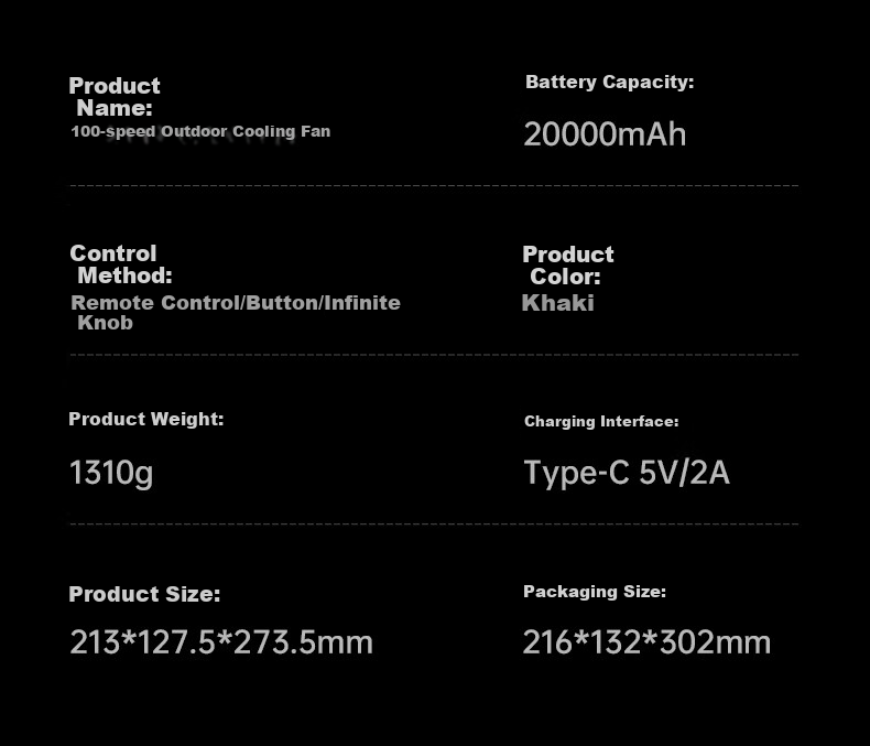 Портативный вентилятор Remax RS-ZF09, 100 скоростей, USB-зарядка, большой аккумулятор 20000 мАч, для кемпинга и улицы, с дистанционным управлением