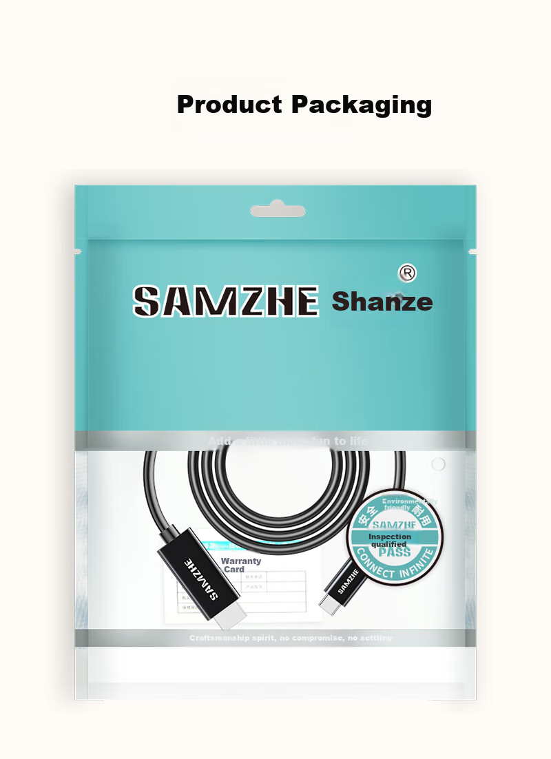 Кабель SAMZHE Type-C - HDMI, адаптер USB-C, 4K HD, 1 метр