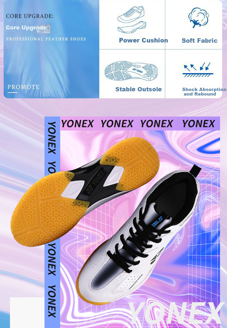 Кроссовки для бадминтона YONEX SHB470CR, профессиональные, унисекс, белые с золотым, размер 41