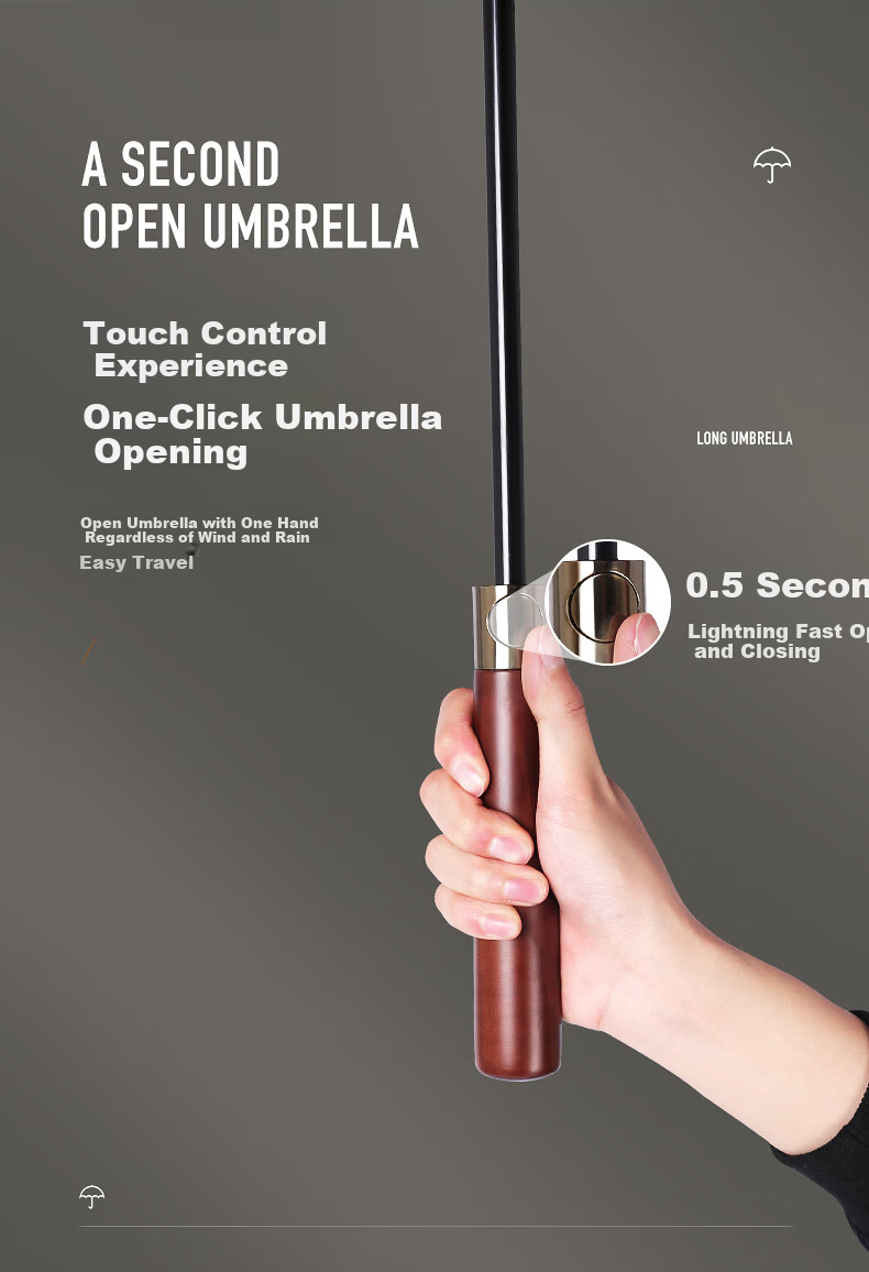 Зонт VONLILIENFELD Feilaidianfeng от дождя, ветрозащитный, автоматический, большой, с длинной прямой ручкой, двойной слой, усиленный, прочный