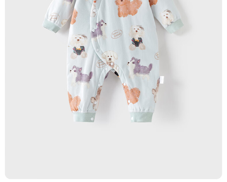 Детский зимний комбинезон Happy Little Bear, антибактериальный, устойчивый к клещам, утепленный хлопком, для малышей, унисекс, 73 см, "Dog Planet"