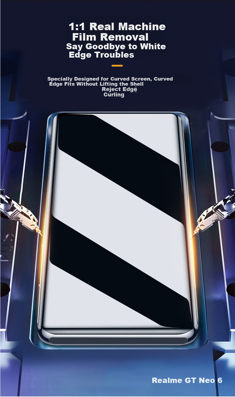 Защитное стекло Smorss для Realme GT Neo6, 2 шт., закаленное, полное покрытие, HD, противоударное, антибликовое, защита от отпечатков пальцев