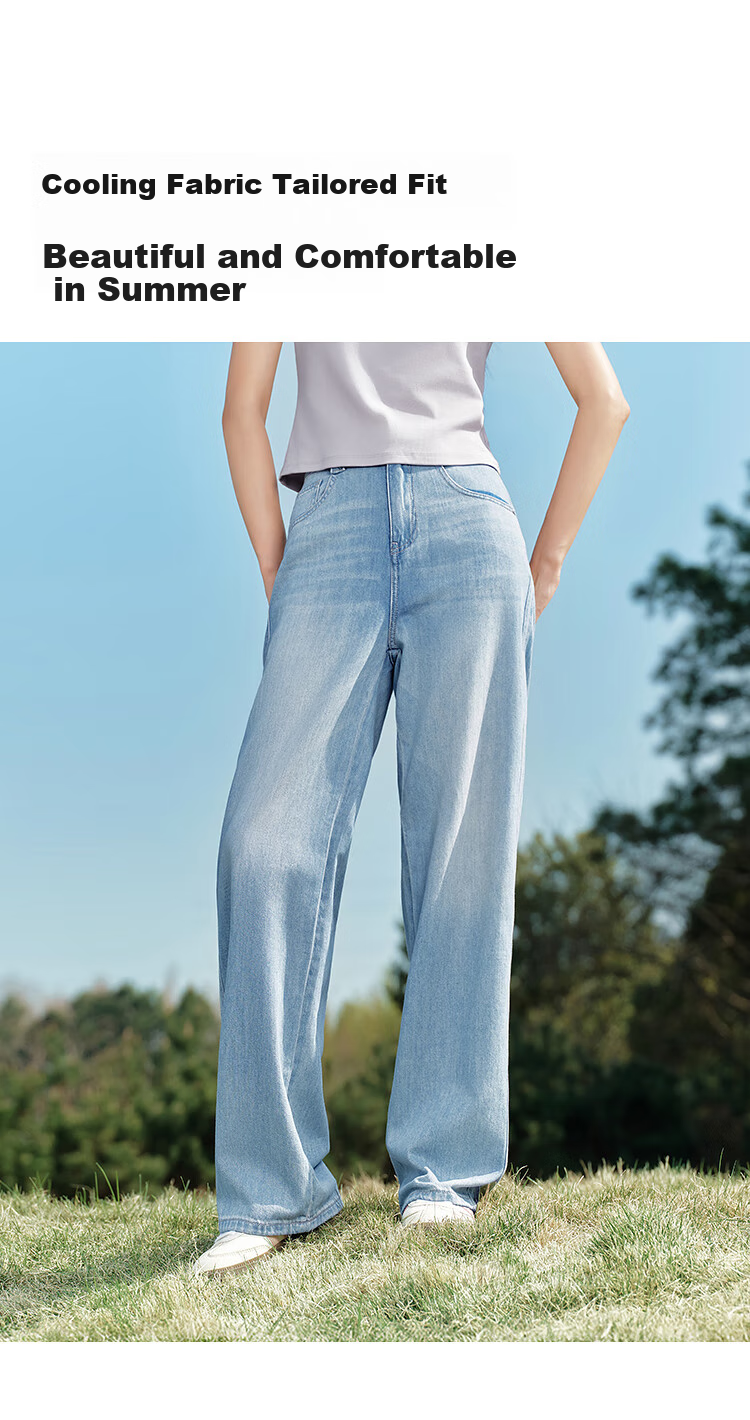 Женские джинсы Semir, летние, модные, укорачивающие ноги, широкие, голубые, размер XS
