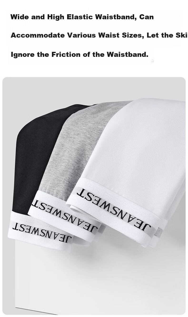 Мужские боксеры JEANSWEST, 3 шт., хлопок 95%, размер 3XL (130-150 Jin), белый + серый + черный