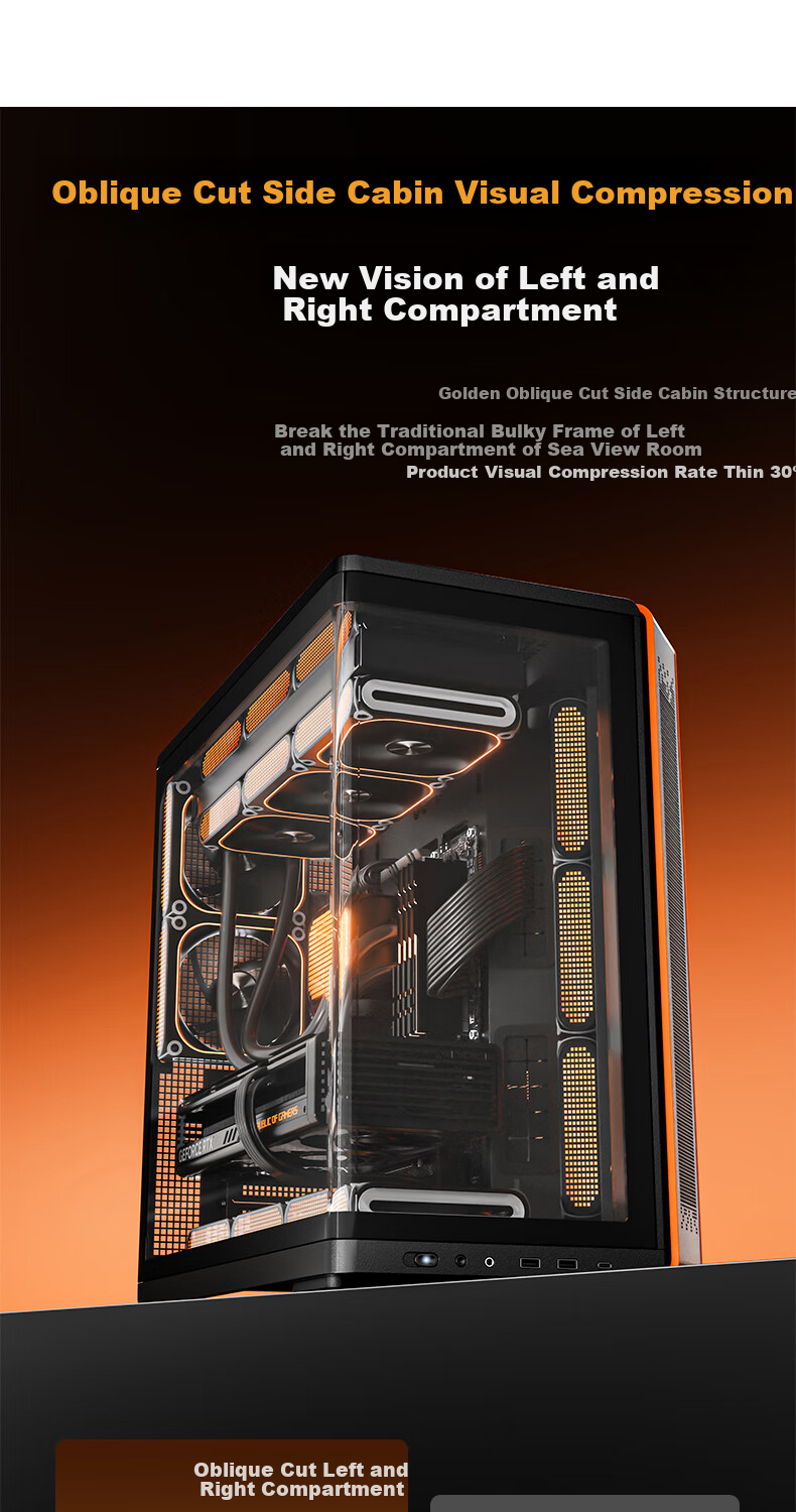 Компьютерный корпус Aigo Starry Dawn White ATX с поддержкой водяного охлаждения 360 мм, материнских плат ATX, изогнутого стекла, двухсекционный дизайн и совместимость с видеокартами 5090